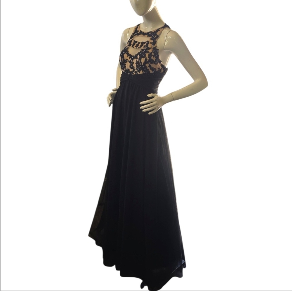 Blondie Nites Black and Nude Prom Dress Sz 13